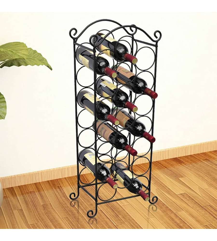 Porta Bottiglie Di Vino Per 21 Bottiglie In Metallo