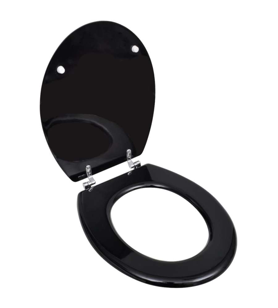 Sedile WC in MDF con Coperchio Design Semplice Nero