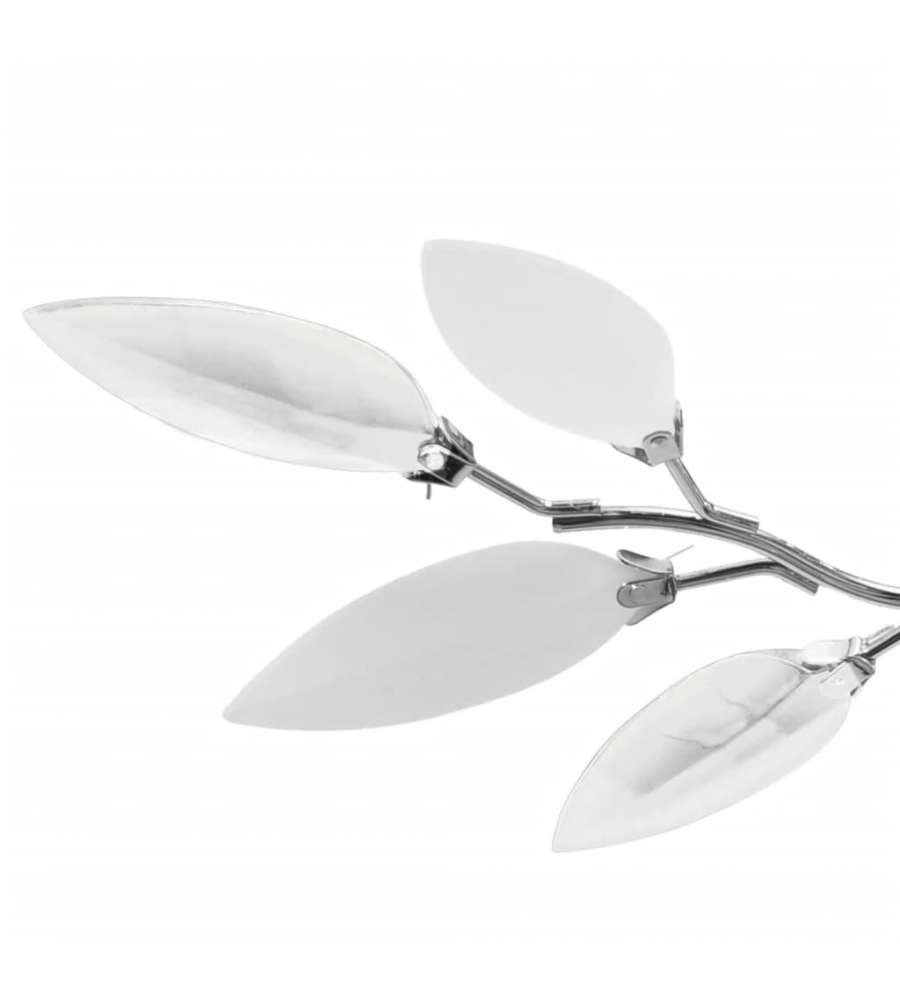 Lampada da Soffitto Foglie Bianco e Acrilico Trasparente 3xE14