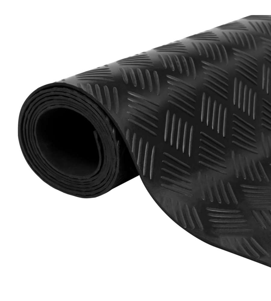 Tappetino Antiscivolo in Gomma 5 x 1 m a Lamiere Striate