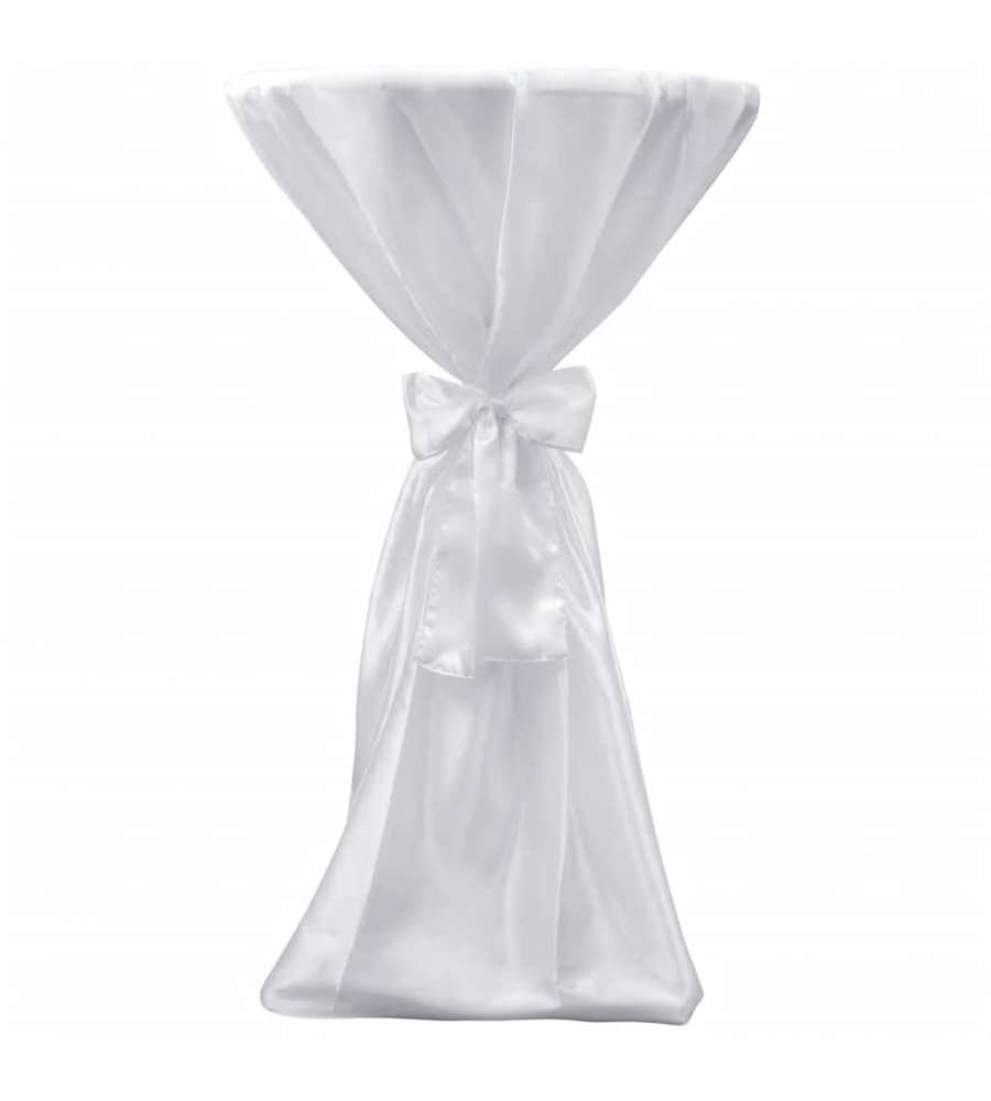 Copritavolo Bianco 80 cm con Fettuccia 2 pezzi