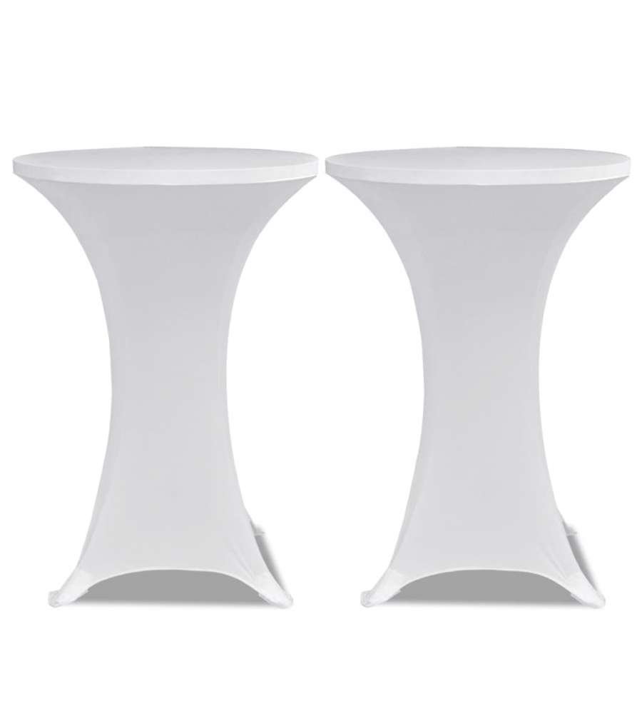 Copritavolo 60 cm Bianco Tessuto elasticizzato 2 pezzi