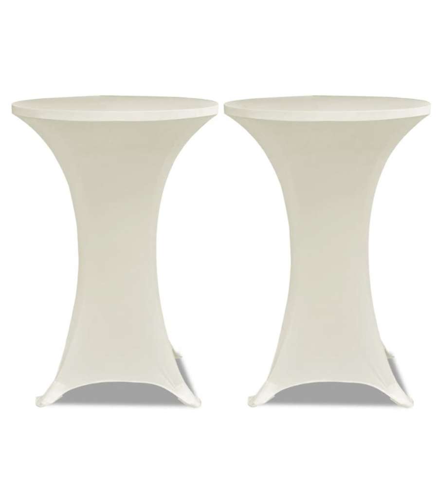 Copritavolo 60 cm Crema Tessuto elasticizzato 2 pezzi