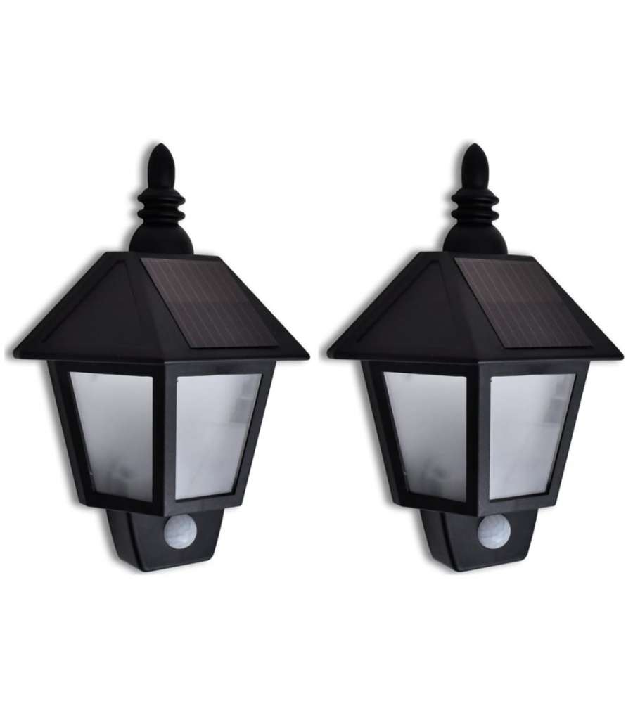 Lampada da parete da giardino solare con sensore di movimento 2 pezzi
