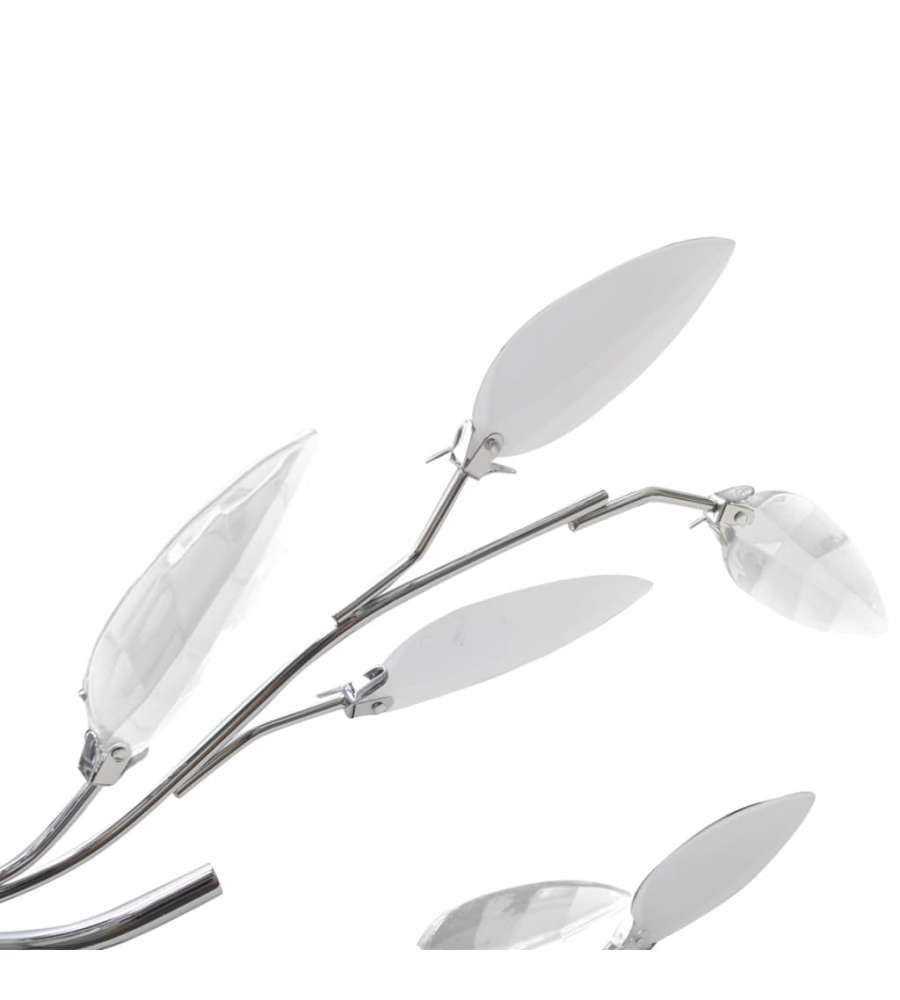 Lampada da Soffitto Bianca Trasparente Cristalli Acrilici 5 E14