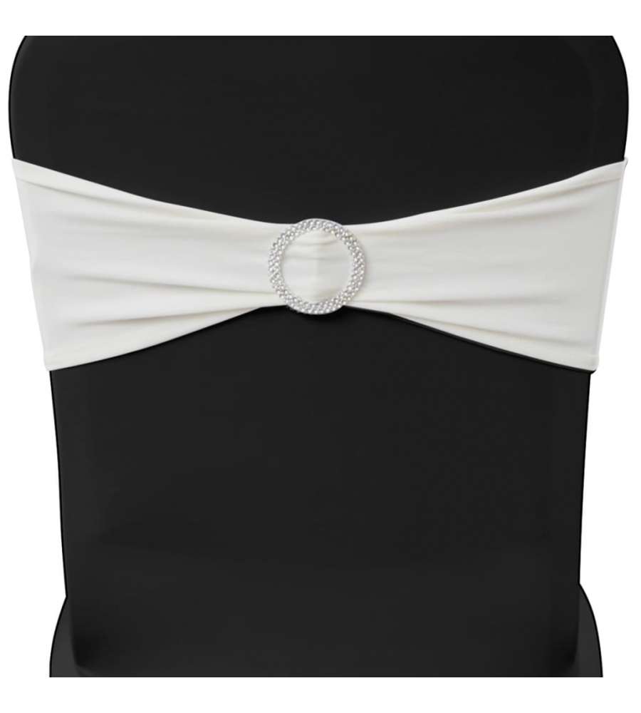 Fascia Elasticizzata Crema Decorativa Sedia con Fibbia Diamante 25 pz