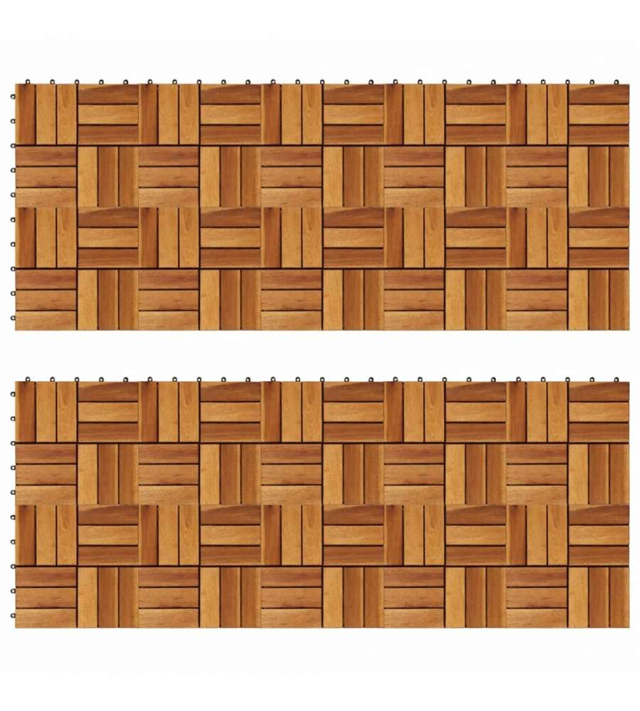 Set 20 Piastrelle in legno di acacia per pavimento 30 x 30 cm