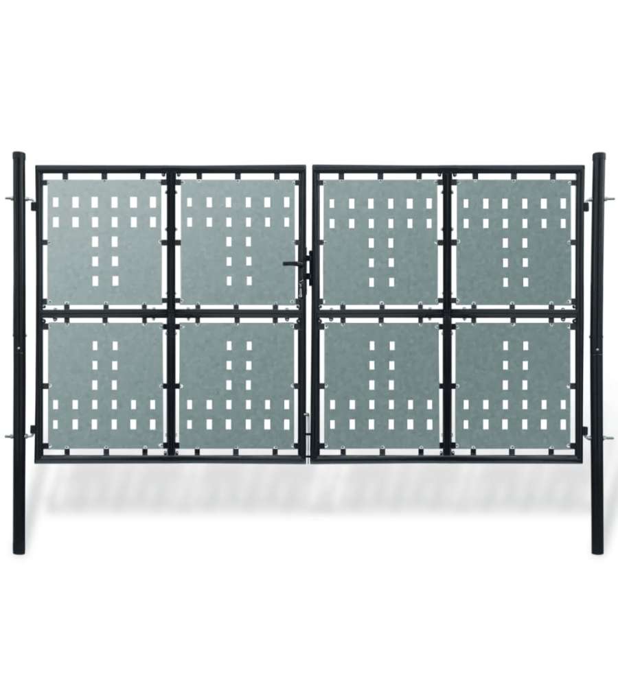 Cancello per Recinzione Singolo Nero 300 x 200 cm