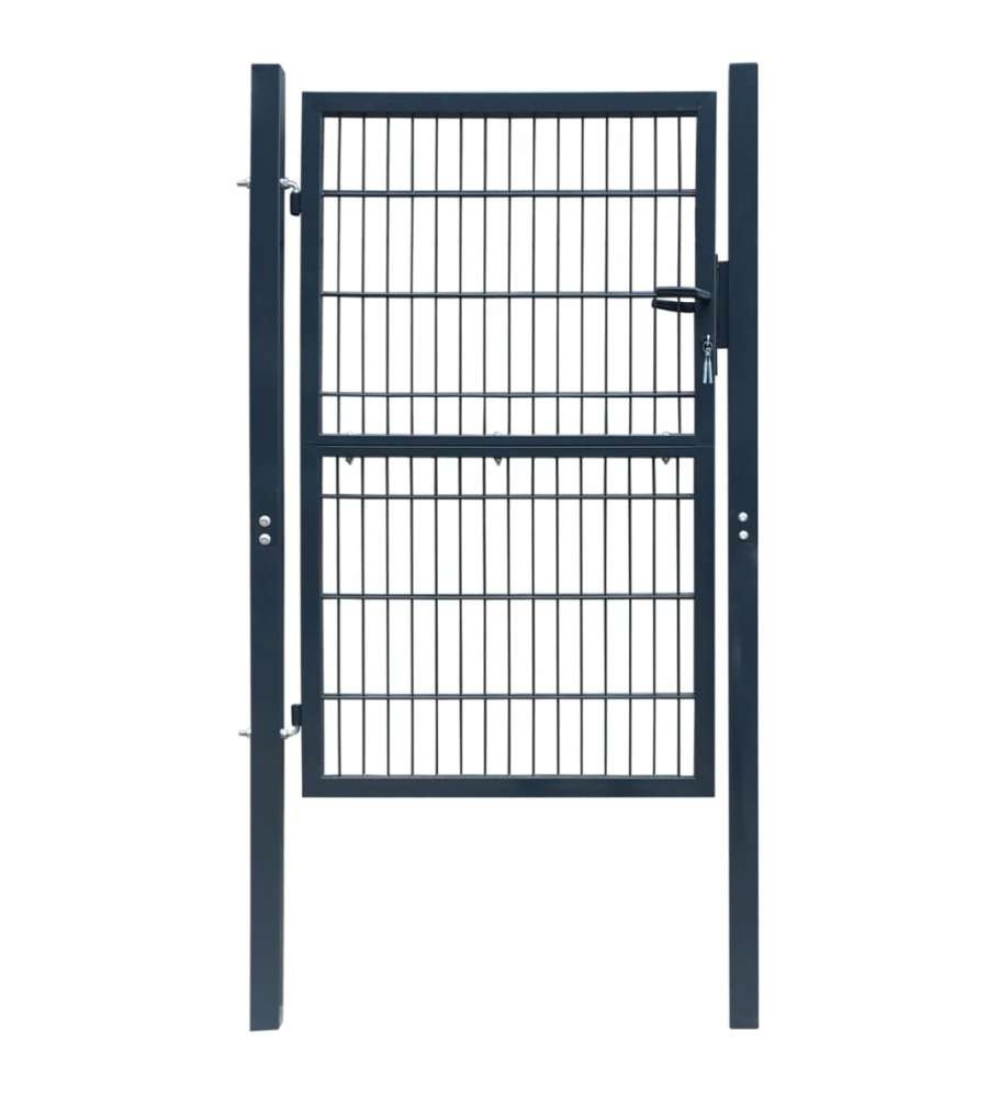 Cancello da Giardino 2D (Singolo) Grigio Antracite 106 x 170 cm