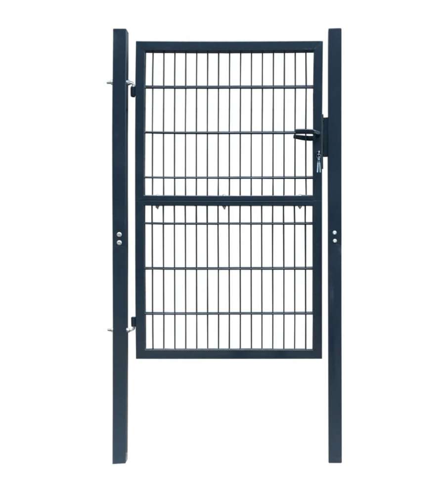 Cancello da Giardino 2D (Singolo) Grigio Antracite 106 x 210 cm