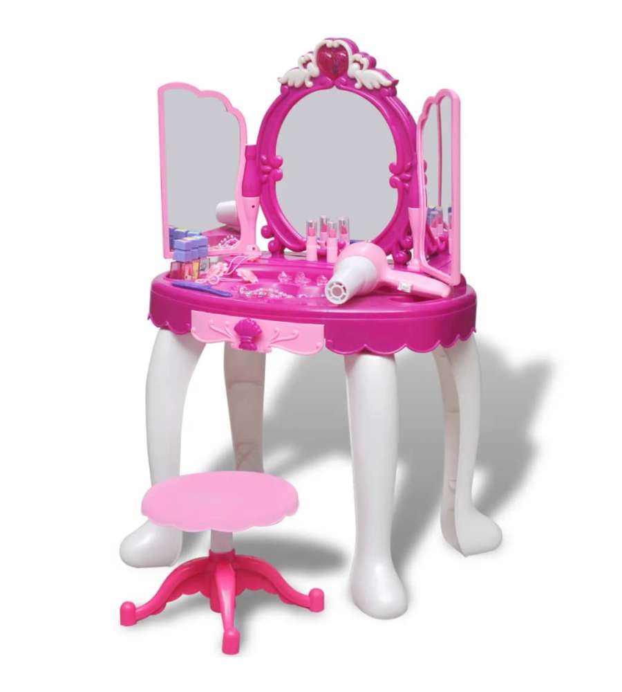 Gioco Per Bambini Tavolo Cosmetica 3 Specchi Con Luci/suoni