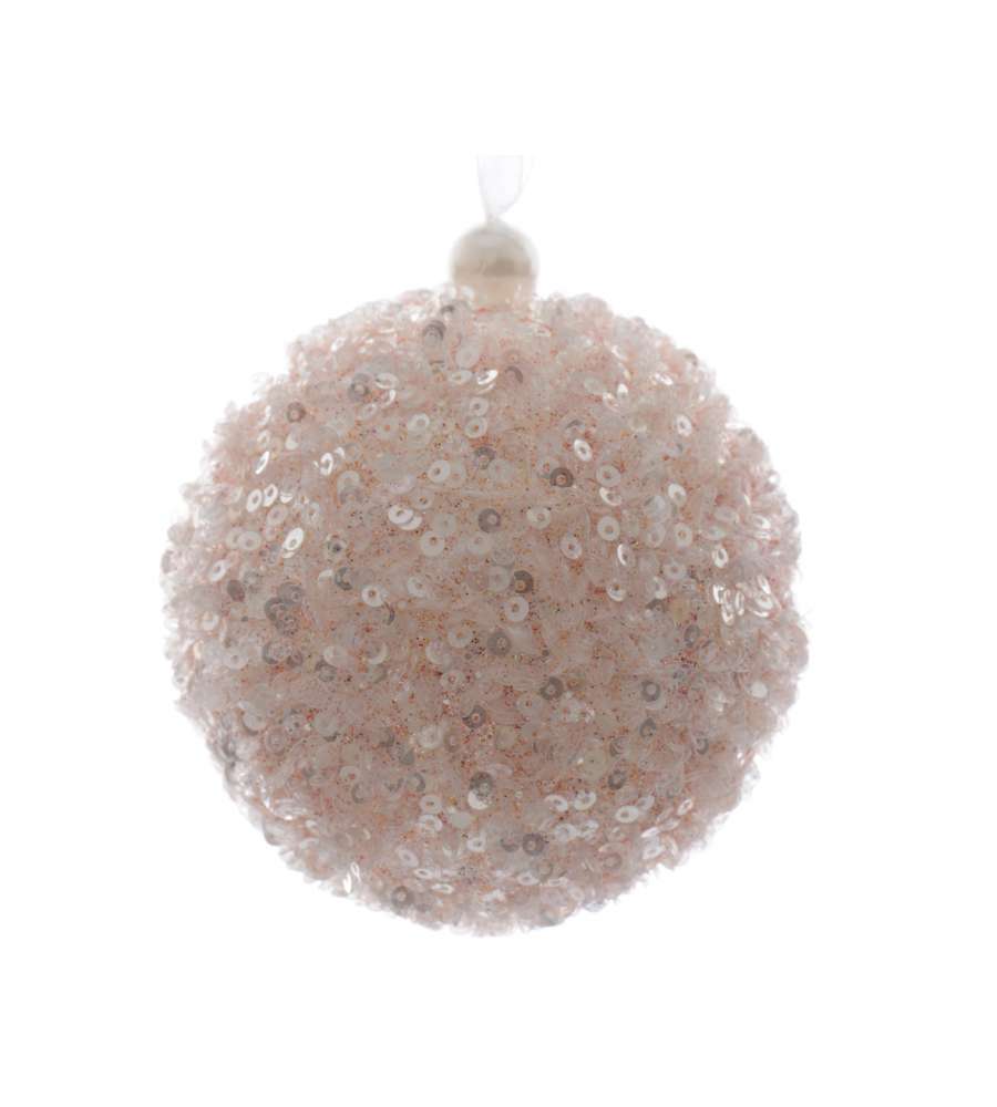 Sfera rosa paillettes 8 cm