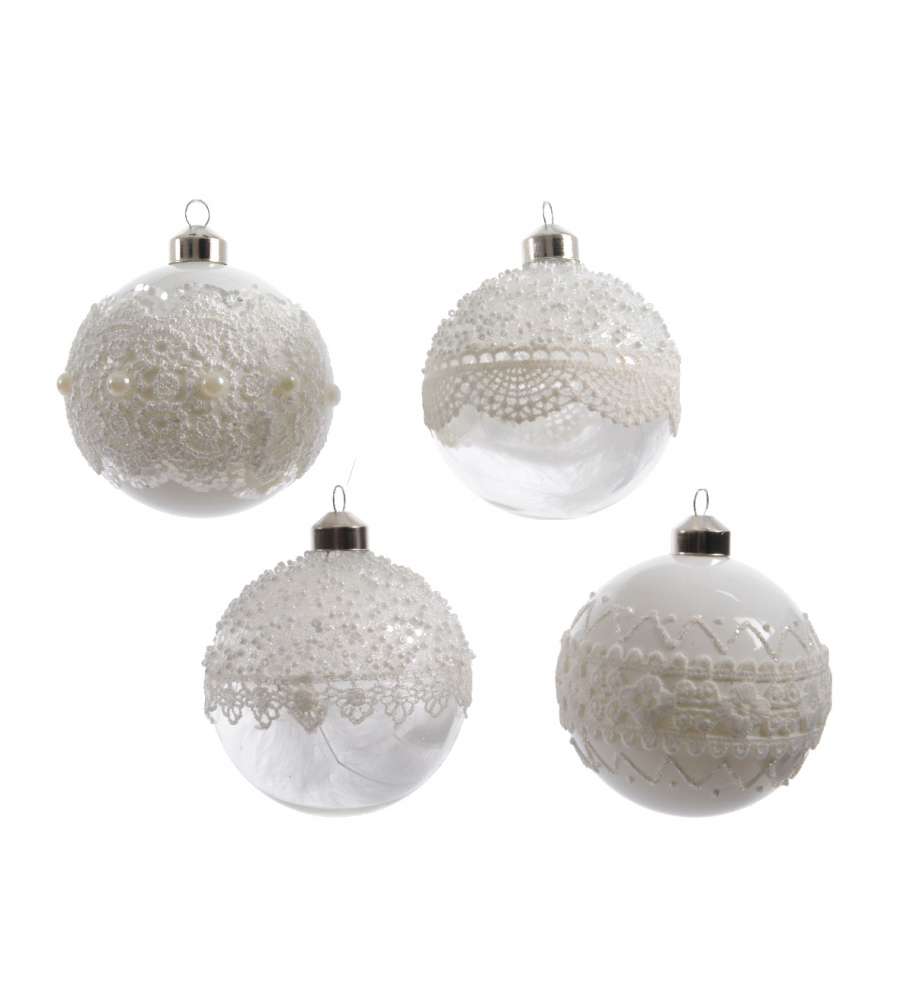 Sfera Bianca con decoro pizzo
