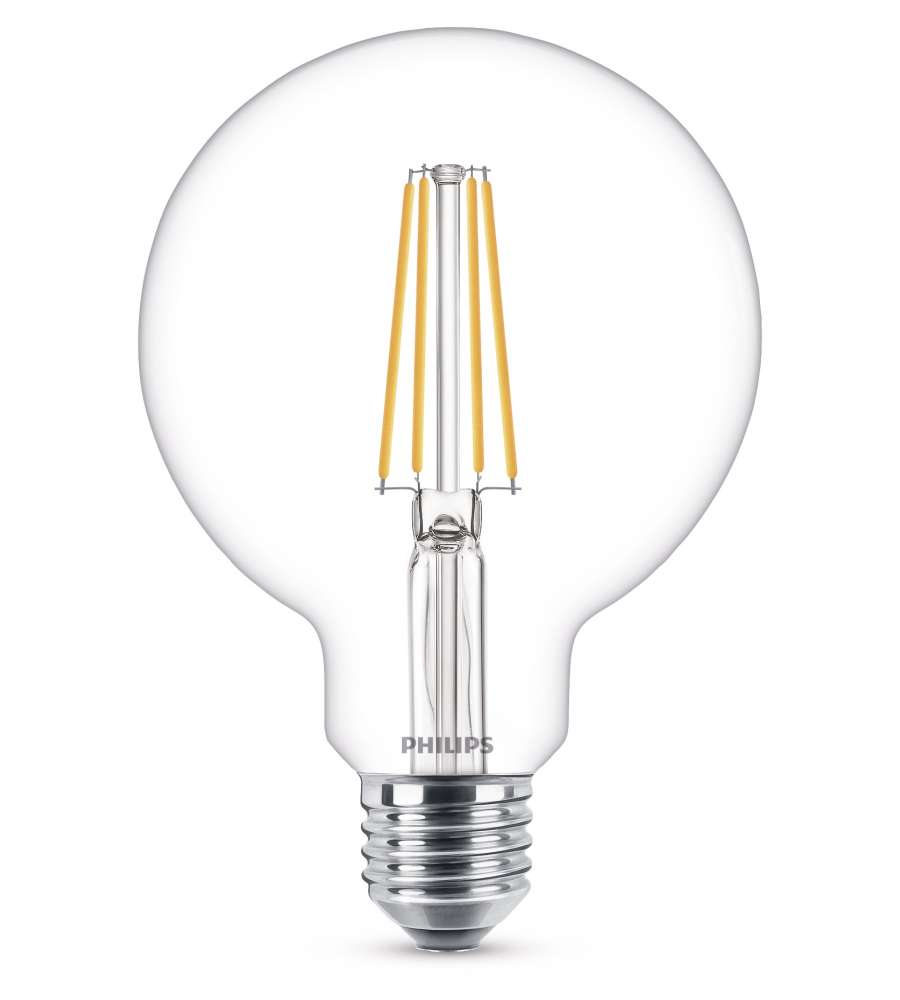 Philips Lampadina LED Globo E27 60W luce bianca calda