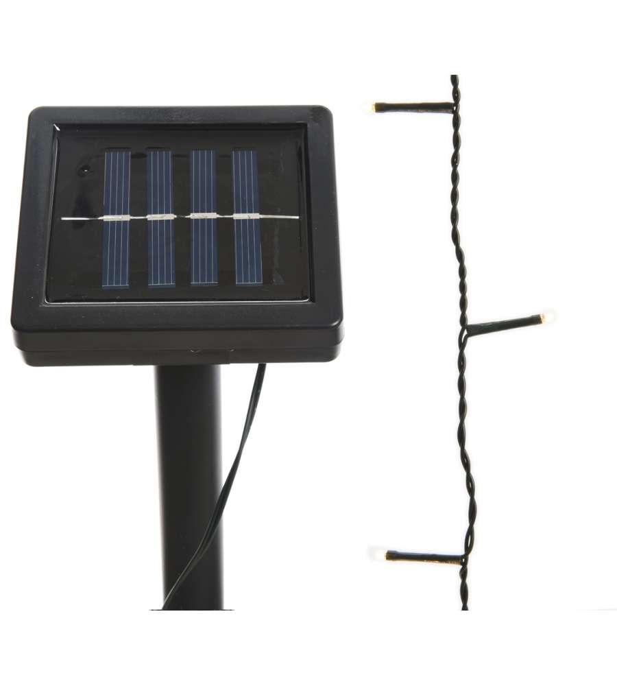 100 luci LED bianco caldo energia solare