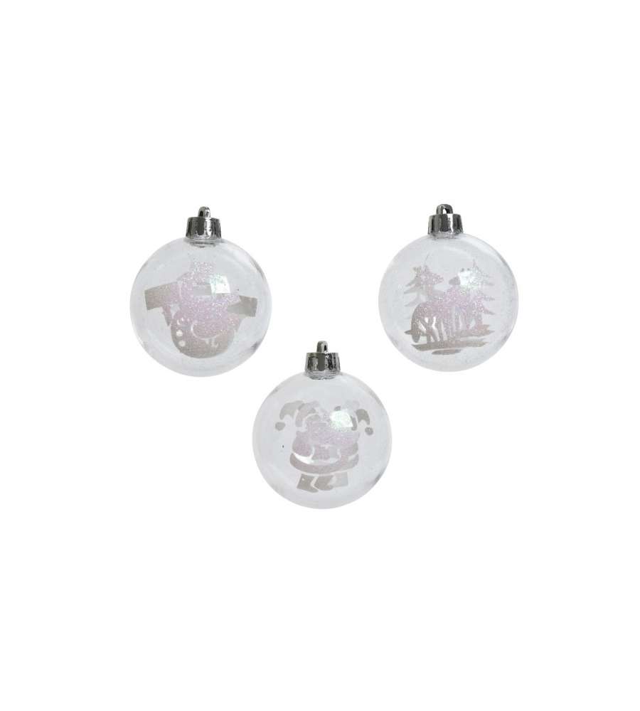 Sfera glitter e decorazioni assortite diametro 6 cm