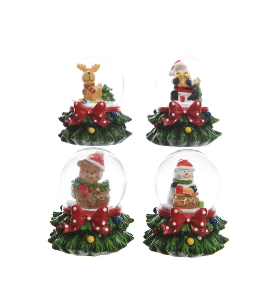 Globo di neve soggetti  assortiti 5,5x6,5 cm