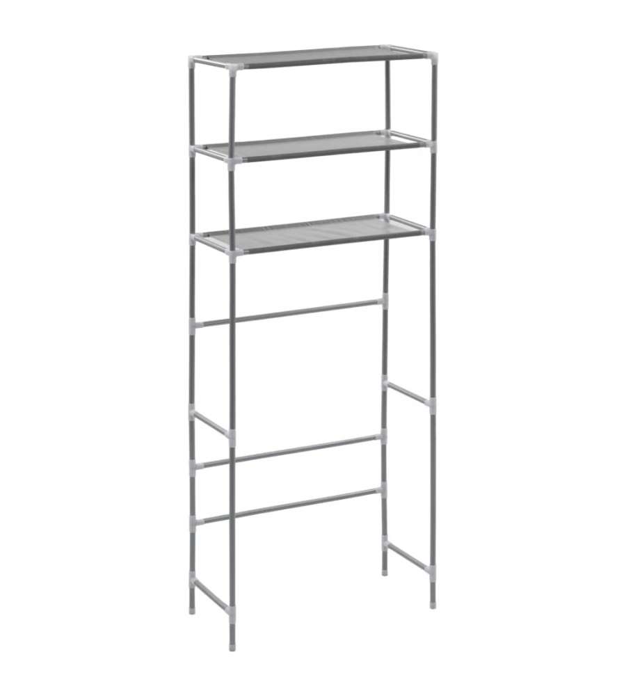 vidaXL Scaffale per Lavatrice 3 Ripiani Argento 69x28x169 cm - Spazio Aggiuntivo per Bagno e Lavanderia