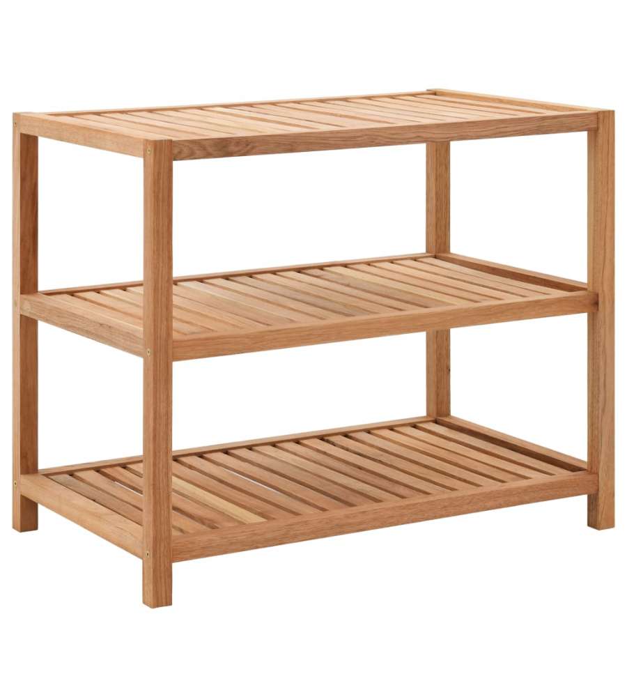 Scaffale da Bagno in Legno Massello di Noce 65x40x65 cm