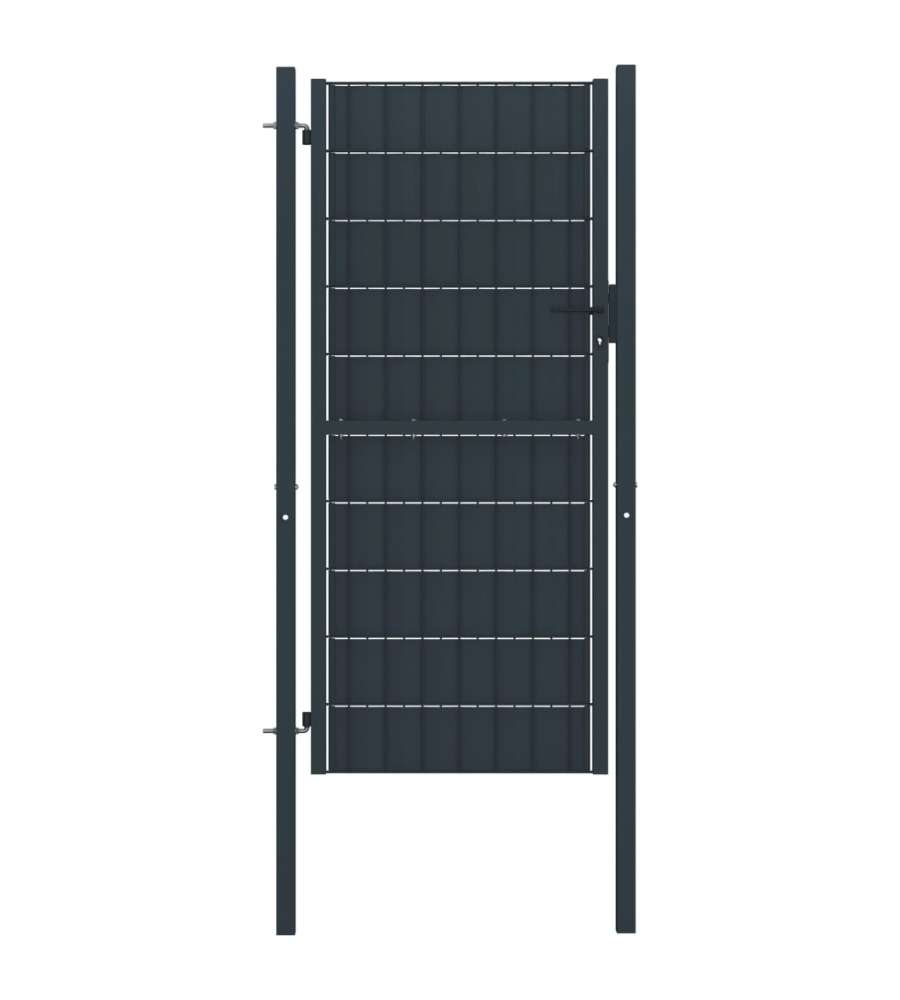 Cancello per Recinzione in PVC e Acciaio 100x164 cm Antracite