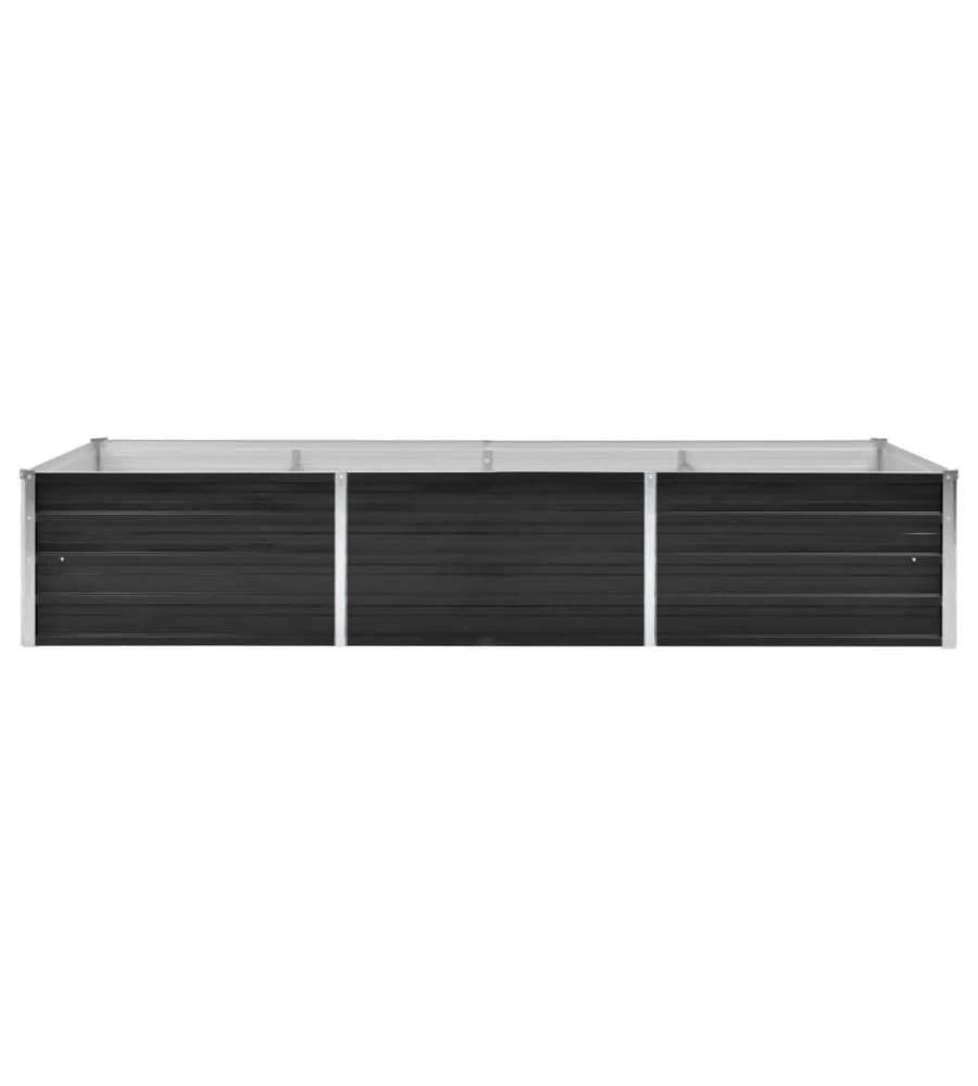 Letto Rialzato Giardino Antracite 240x80x45 cm Acciaio Zincato