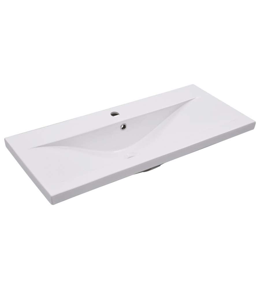 Lavabo da Incasso 91x39,5x18,5 cm in Ceramica Bianco