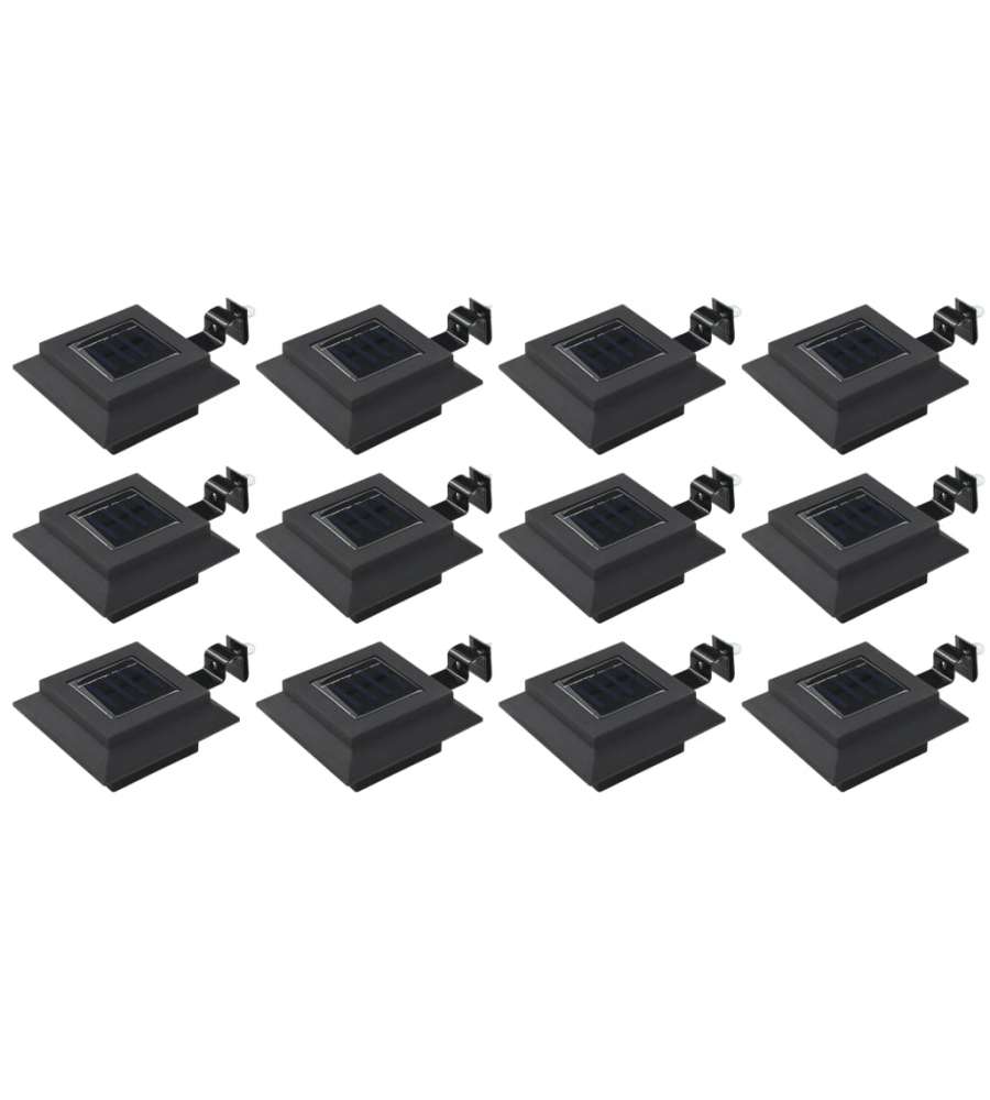 Lampade Solari da Esterni 12 pz a LED Quadrate 12 cm Nero