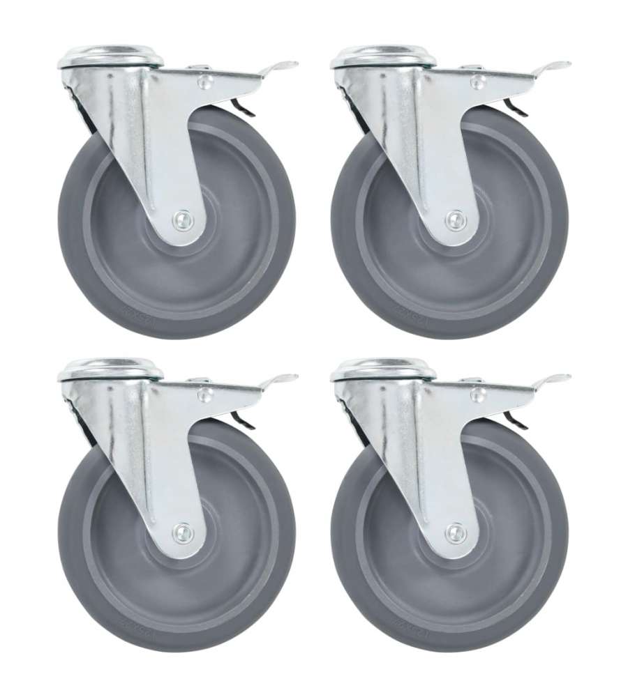 Ruote Girevoli con Foro per Bullone 12 pz 125 mm 277877