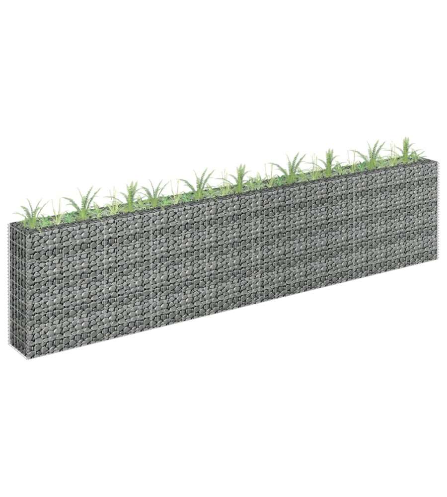 Gabbione Letto Rialzato in Acciaio Zincato 360x30x90 cm