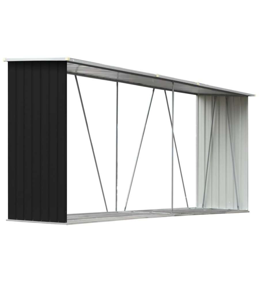 vidaXL Capannone da Giardino per Legna - Antracite - 330x84x152cm