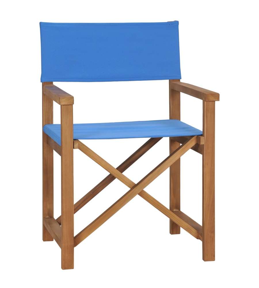 Sedia da Regista in Legno Massello di Teak Blu