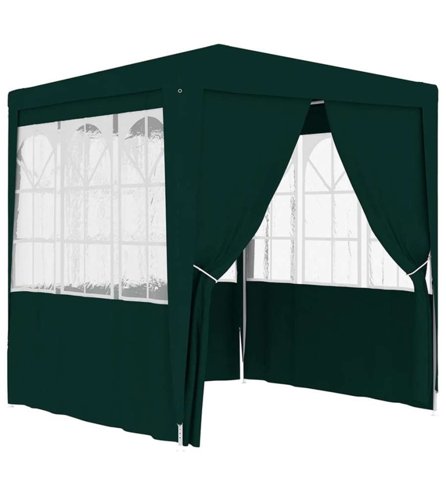 Gazebo Professionale con Pareti 2,5x2,5 m Verde 90 g/m