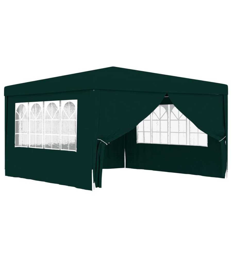 vidaXL Gazebo Professionale con Pareti - Verde - 4x4 m