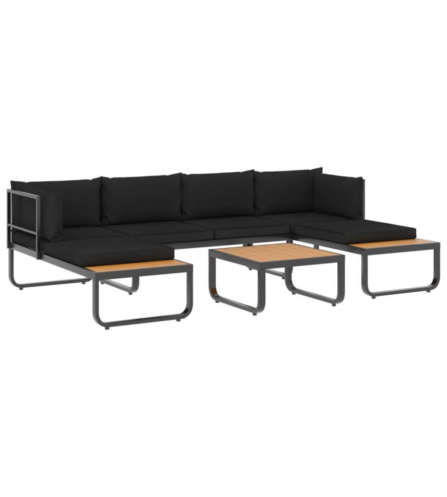 vidaXL Set Divano da Giardino - Grigio Scuro e Marrone - 4 pz