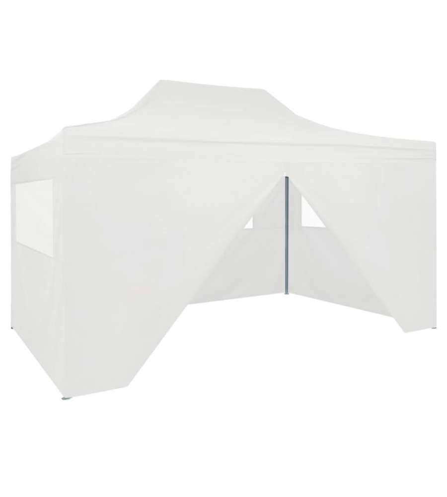 Tendone per Feste Pieghevole con 4 Pareti 3x4,5 m Bianco
