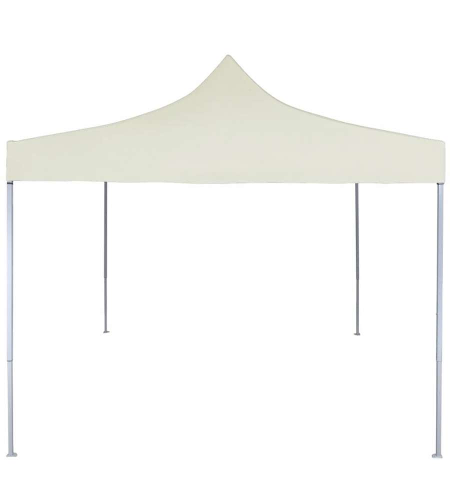 Gazebo Professionale Pieghevole 2x2 m in Acciaio Crema