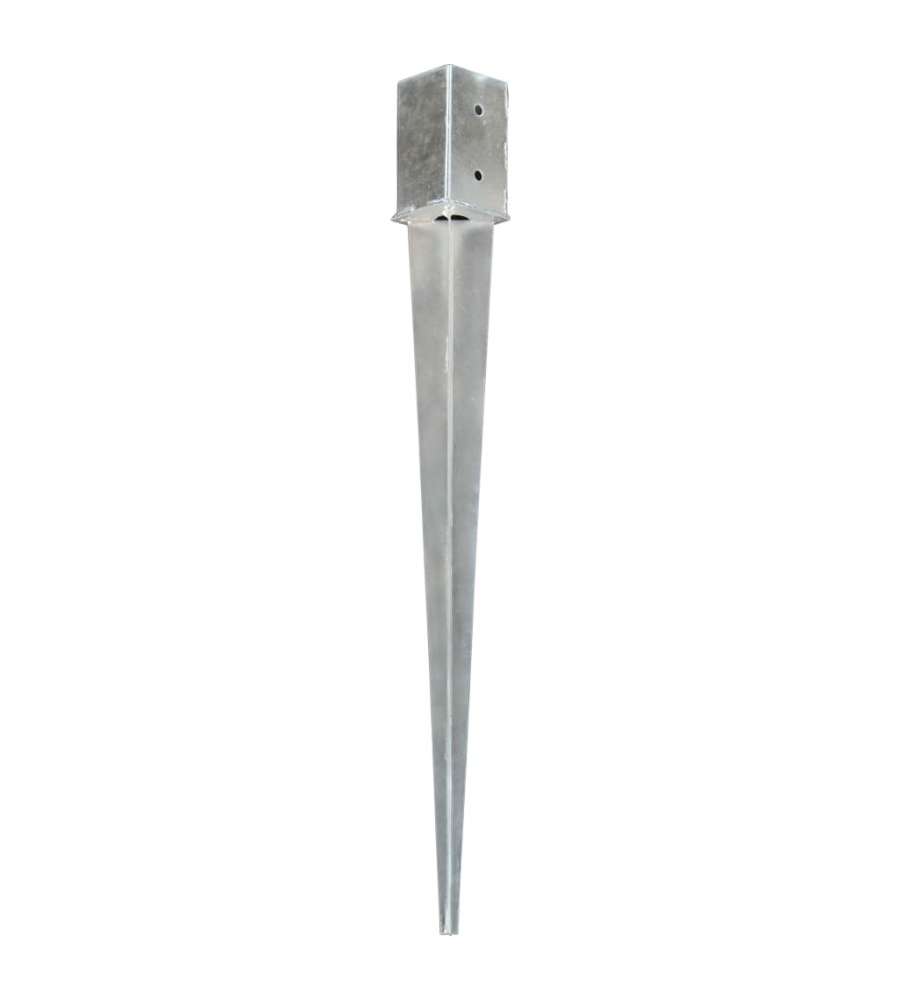 Picchetti di Terra 6 pz Argento 8x8x91 cm in Acciaio Zincato