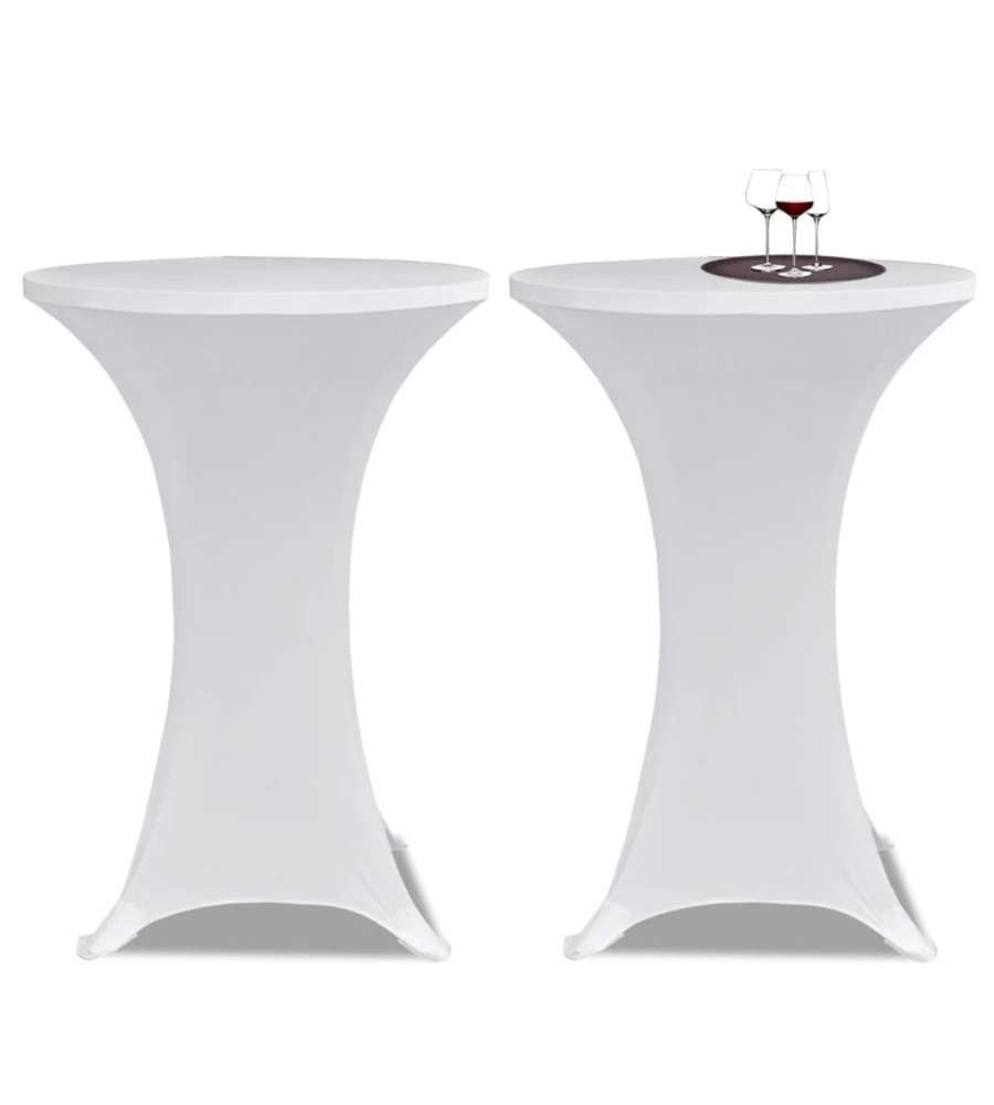 Coperture Verticali per Tavolo 4 pz D.60 cm Bianco Elastico