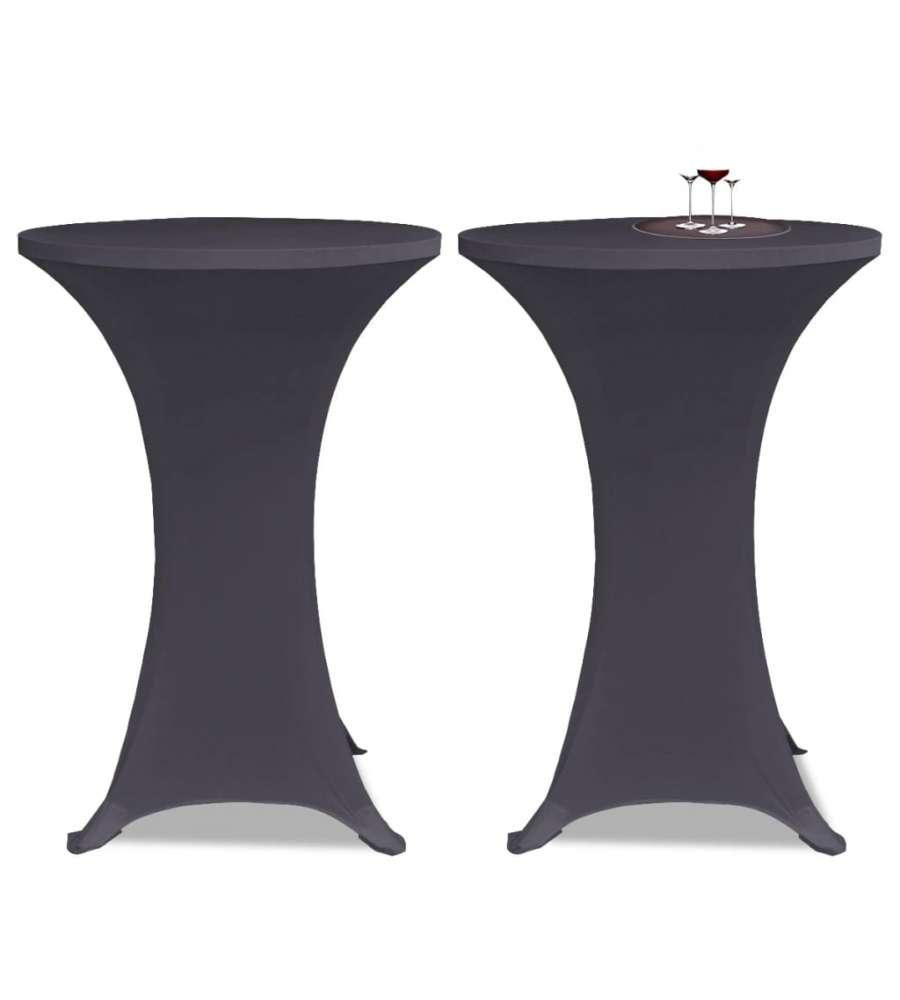 Coperture Elastiche per Tavoli 4 pz 70 cm Antracite