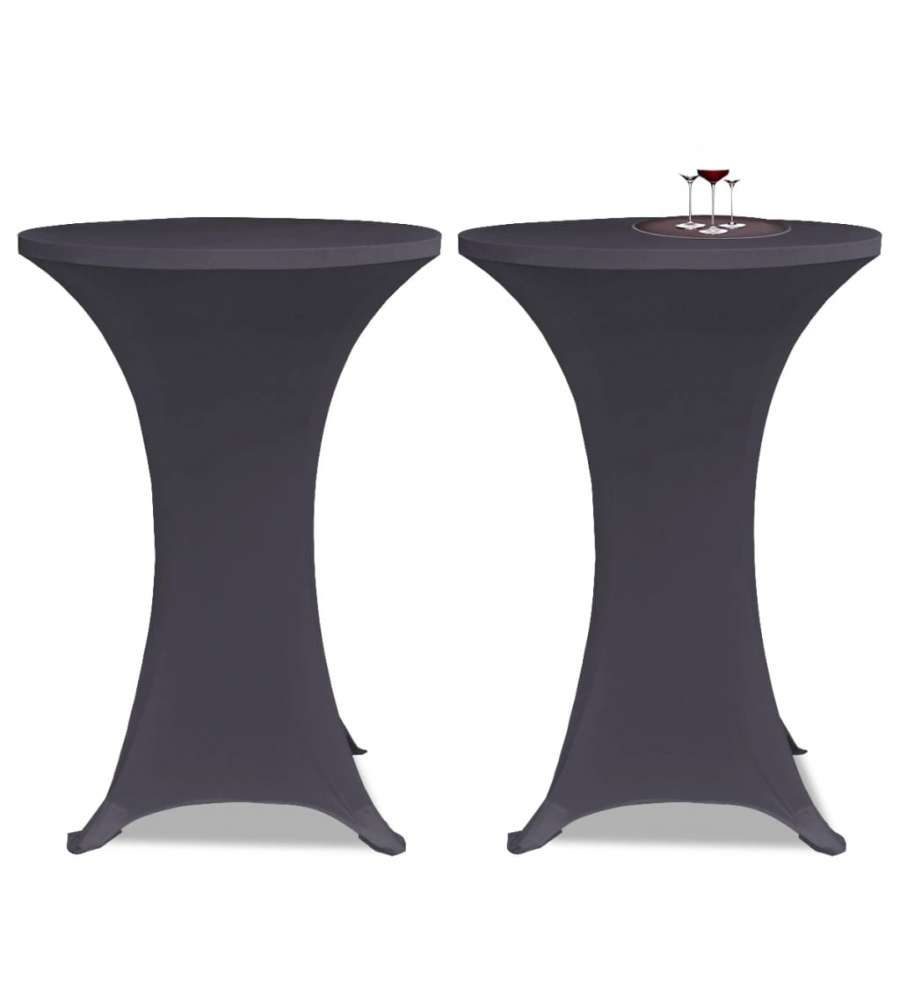 Coperture Elastiche per Tavoli 4 pz 80 cm Antracite
