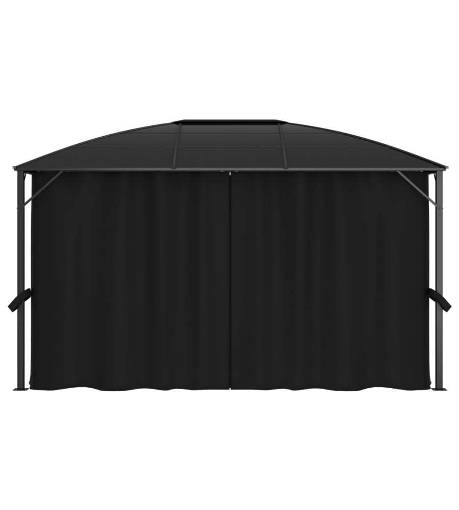Gazebo con Tende 400x300x265 cm Antracite