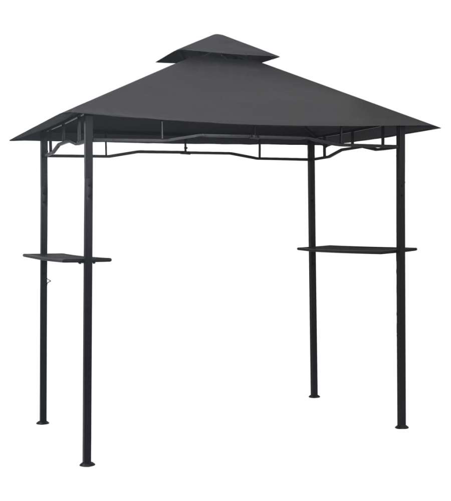 Gazebo per Barbecue 240x150x255 cm Antracite in Acciaio