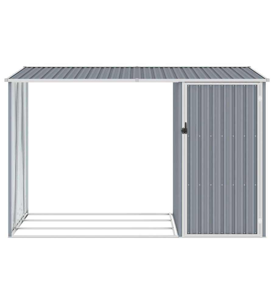 Capanno per Legna Grigio 245x98x159 cm in Acciaio Zincato