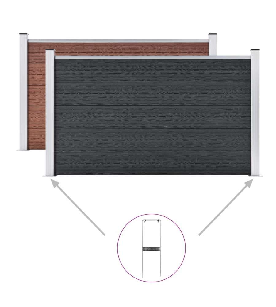 Picchetti di Terra 2 pz per Recinzione WPC in Acciaio 40 cm