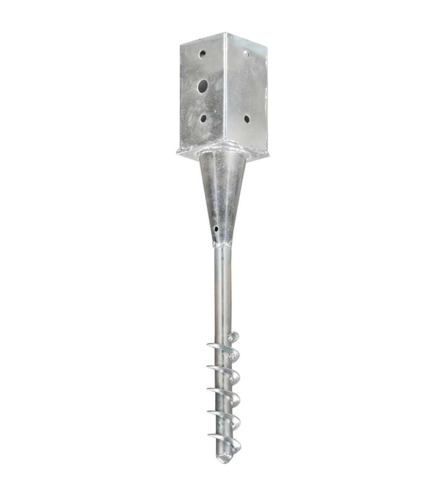 Picchetti di Terra 6 pz Argento 8x8x57 cm in Acciaio Zincato