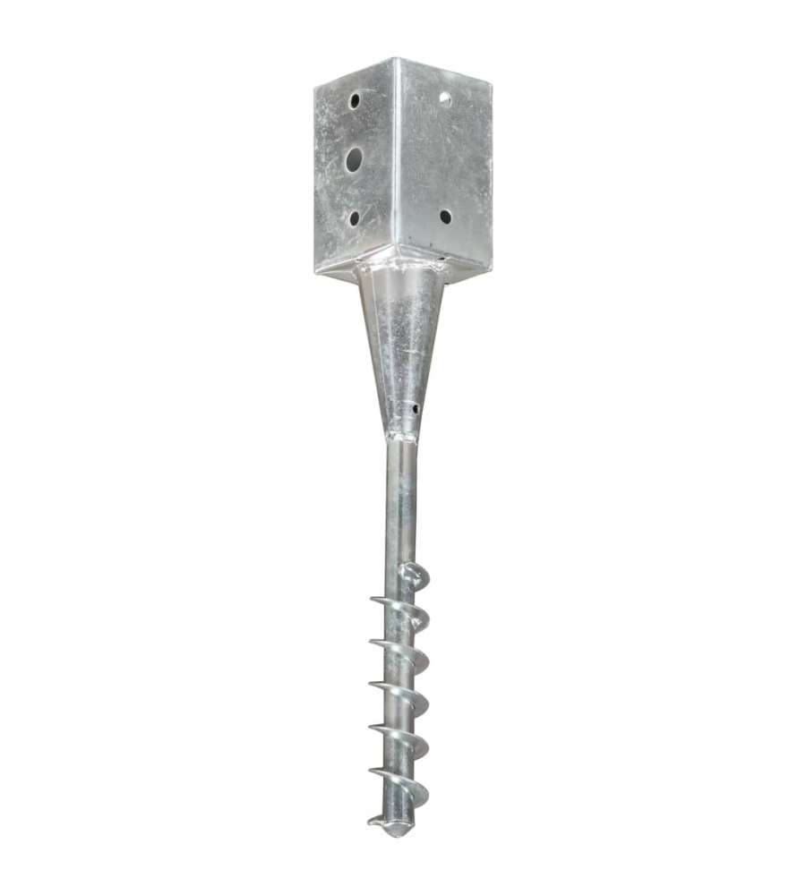 Picchetti di Terra 2 pz Argento 9x9x56 cm in Acciaio Zincato