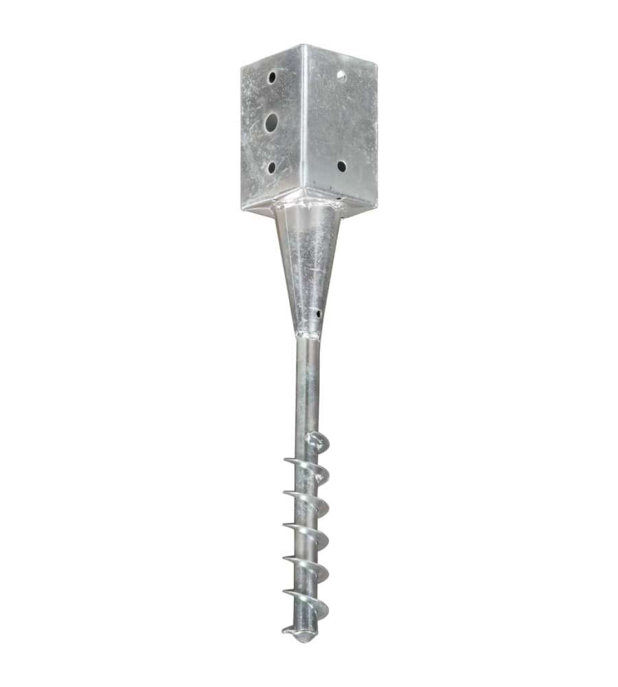 Picchetti di Terra 6 pz Argento 9x9x56 cm in Acciaio Zincato
