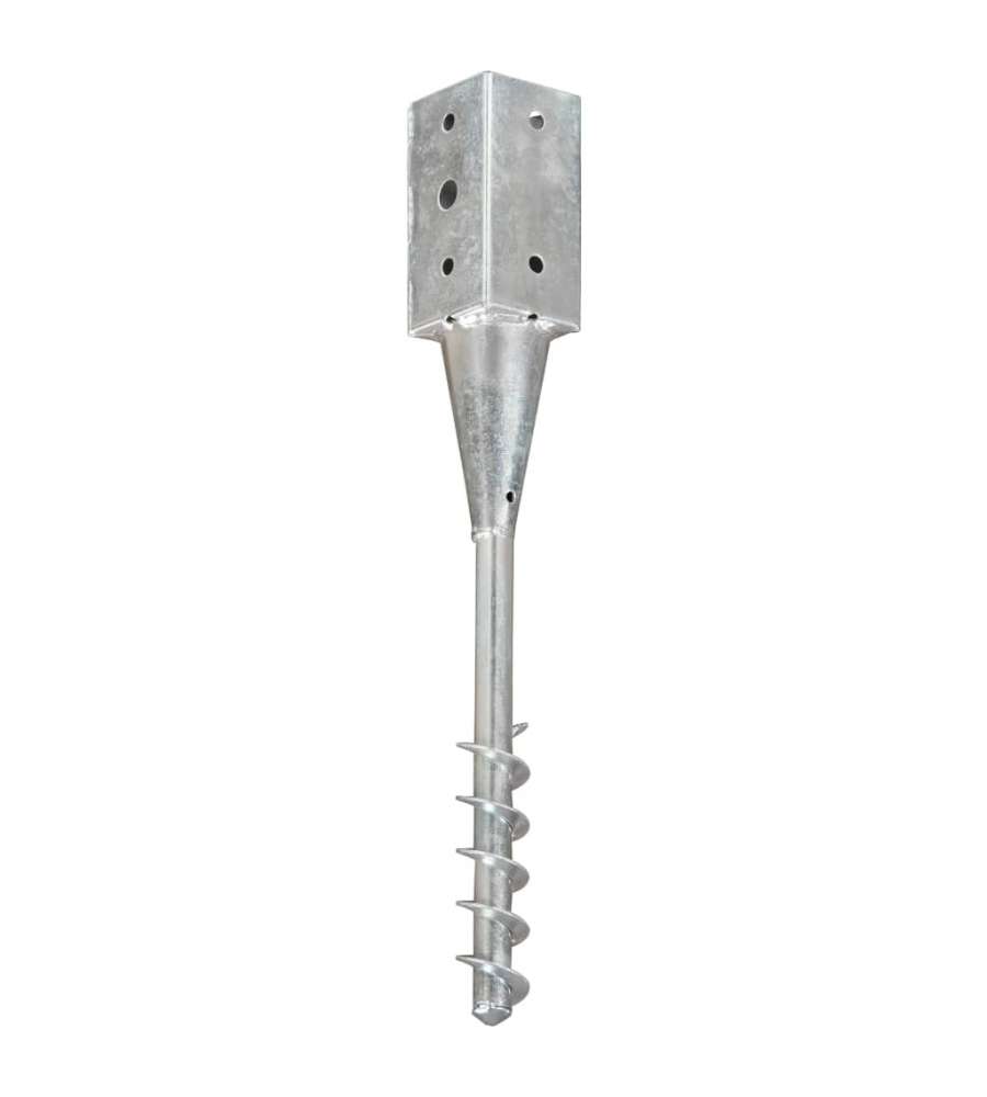 Picchetti di Terra 2 pz Argento 10x10x57 cm in Acciaio Zincato
