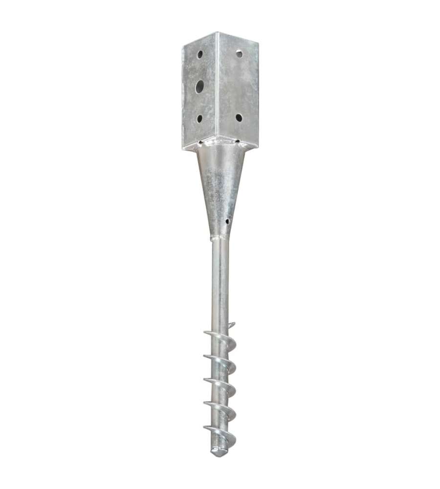 Picchetti di Terra 6 pz Argento 10x10x57 cm in Acciaio Zincato
