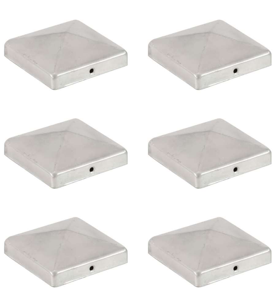 Tappi per Pali a Piramide 6 pz in Metallo Zincato 101x101 mm